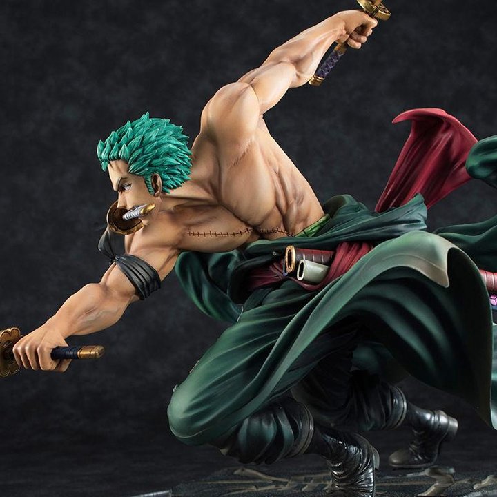 Mô hình one piece zoro tam kiếm. đồ chơi mô hình anime nhân vật zoro bản cao cấp. có 2 đầu