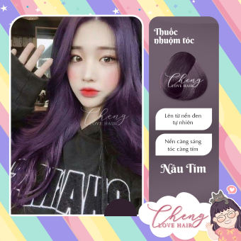 Nhuộm tóc NÂU TÍM không cần  tẩy tóc Chenglovehairs, Chenglovehair