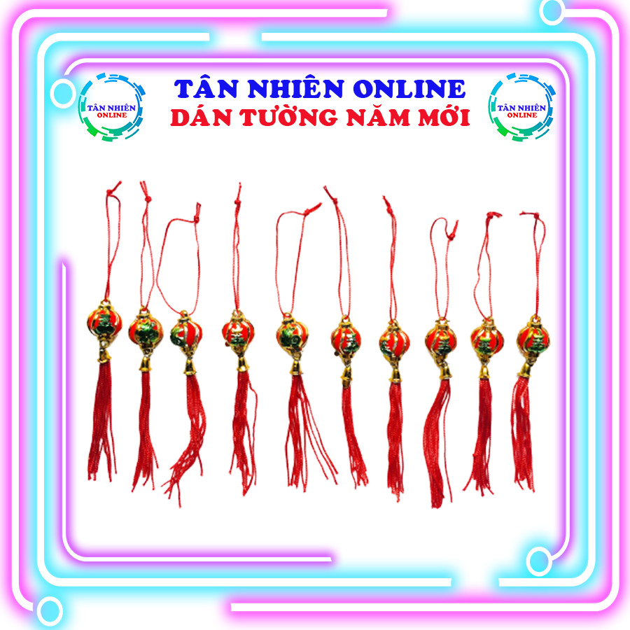 [Hỏa tốc] Dây treo trang trí Tết Lồng Đèn Hoa Văn Combo 10 cái/ 1 bịch dây treo phụ kiện trang trí Tết 2022 trang trí cho cây mai hoặc trang trí bàn thờ trang trí nhà cửa ngày Tết đều dùng được, trang trí Tết, Tân Nhiên Online