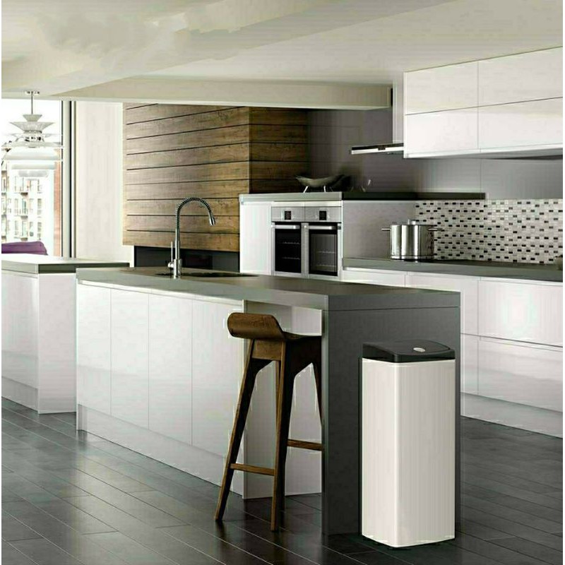 Thùng rác inox cao cấp - FITIS nhấn vuông lớn