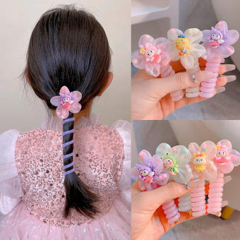 Hàng sẵn có Sanrio Cuộn Dây Dây Buộc Tóc Trẻ Em Cô Gái tóc đuôi ngựa Dây Thời Trang Scrunchies Bện dây điện thoại dây buộc tóc