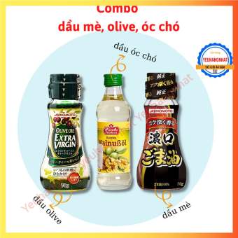 COMBO dầu ăn dặm: dầu óc chó olive mè Ajinomoto cho bé [Gemie Store]