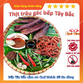 Trâu Gác Bếp Sapa 1KG (Kèm Chẩm Chéo) Khô Thịt Trâu Sấy Tây Bắc Ngọt Thơm Chuẩn Vị Núi Rừng Tây Bắc