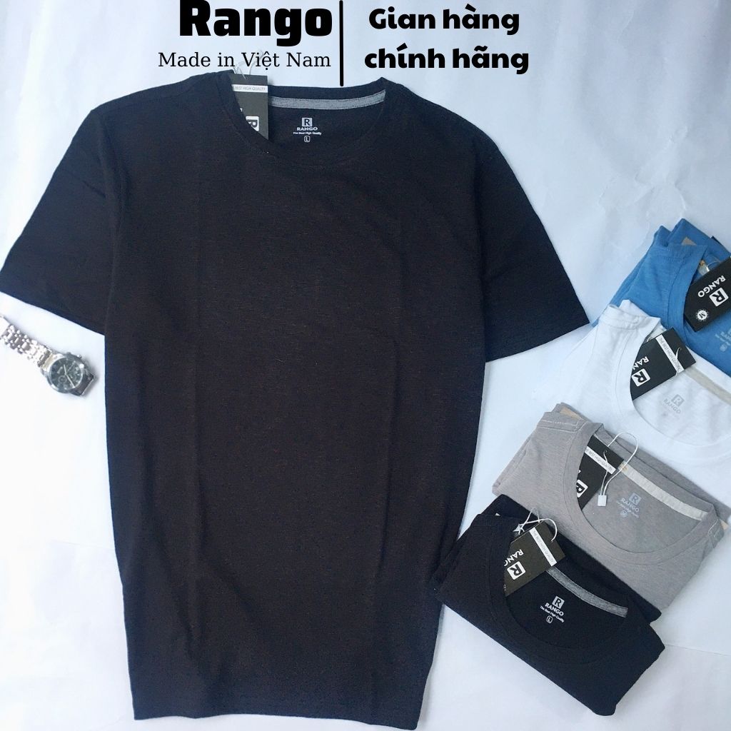 Áo thun nam cổ tròn basic RANGO vải cotton co dãn 4 chiều, co giãn thoải mái , tay ngắn