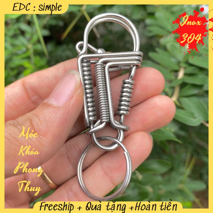 Móc khoá inox 304 thiết kế thủ công độ dày 2 ly cứng cáp bền đẹp