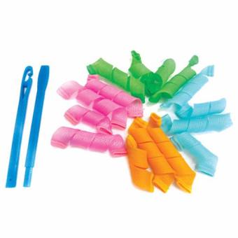 Bộ tạo kiểu tóc xoăn ốc sên 18 ống - Lô uốn tóc không dùng nhiệt - Lô cuốn tóc tạo kiểu tóc xoăn gợn sóng chuẩn - Dụng cụ làm tóc.