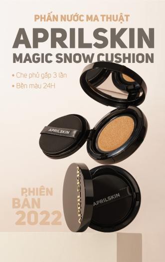 Phấn Nước Aprilskin Kiềm Dầu, Che Phủ Hoàn Hảo April Skin Black Magic Snow Cushion 15g - Vỏ Đen