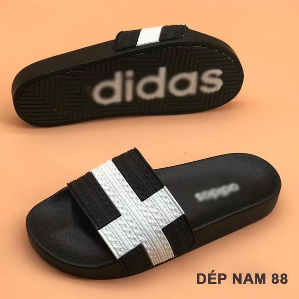 Dép adidas đen kẻ sọc nam 2022