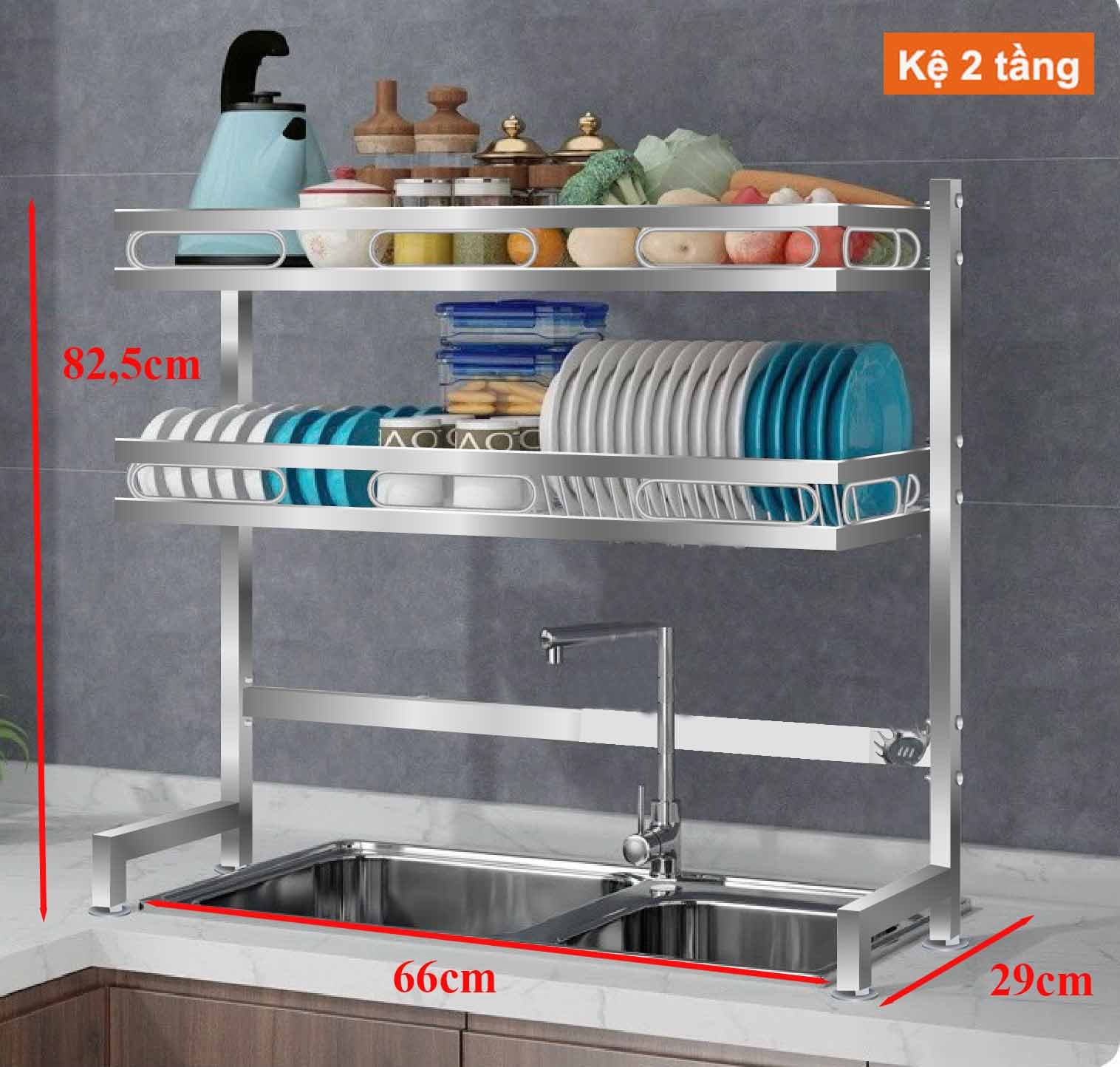 Kệ úp chén inox 304 đa năng kệ đựng chén bát thông minh 2 tầng 3 tầng cao cấp FOODCOM_QUANGLONG.