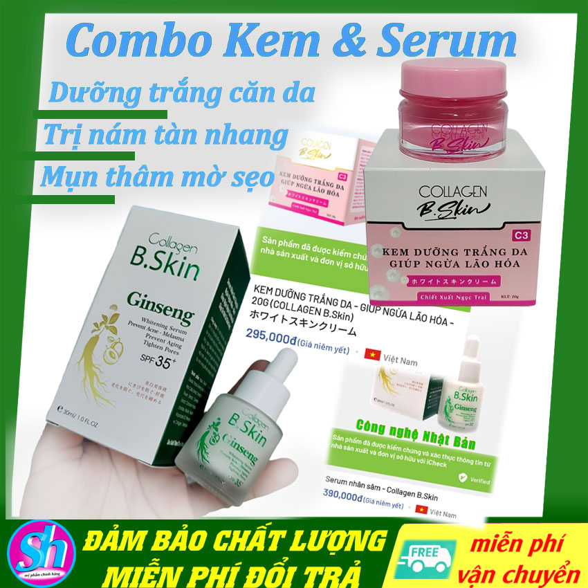 Kem dưỡng trắng da mặt ngừa lão hóa dưỡng ẩm bskin 20g