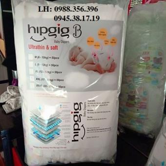 Bỉm Tã Quần Hipgig M/50 L/50 XL/50 XXL/50 XXXL50 siêu nhẹ, siêu thấm chống hăm