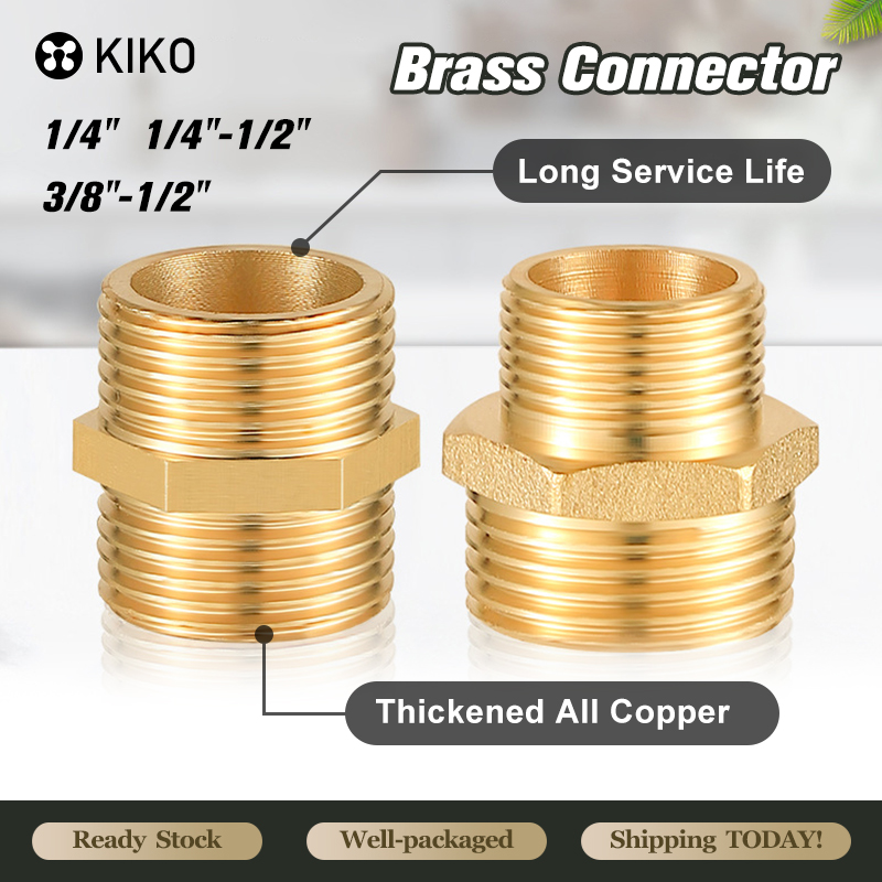 3-Pack Brass Pipe Bushings - 3/4 NPT Male To 1/2 NPT Female Hex Head Adapters