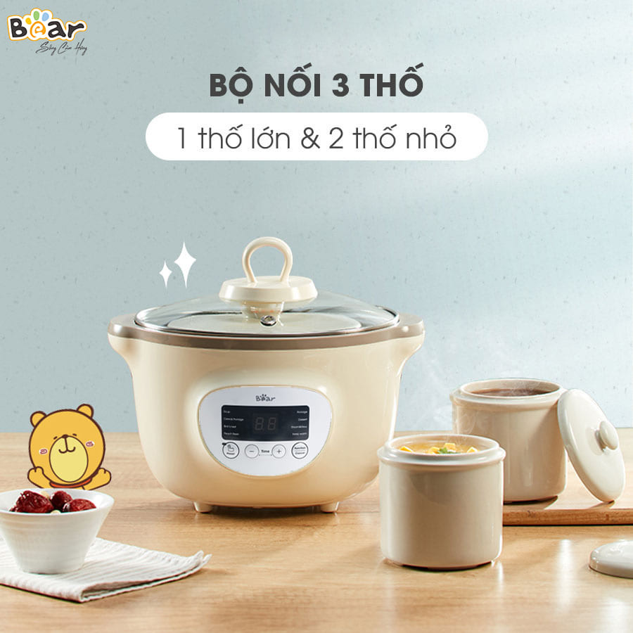 Nồi nấu chậm bear 1.6l sube002 – nồi ninh hầm, cách thủy đa năng