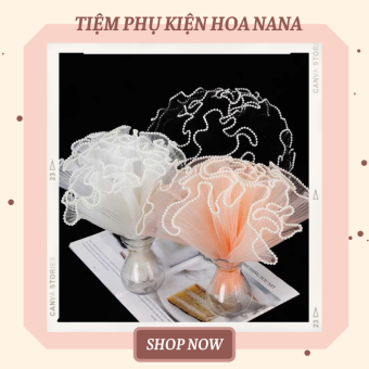 Vải Voan Sóng Viền Trơn - Viền Ngọc - Viền Đèn, Trang Trí Bó Hoa