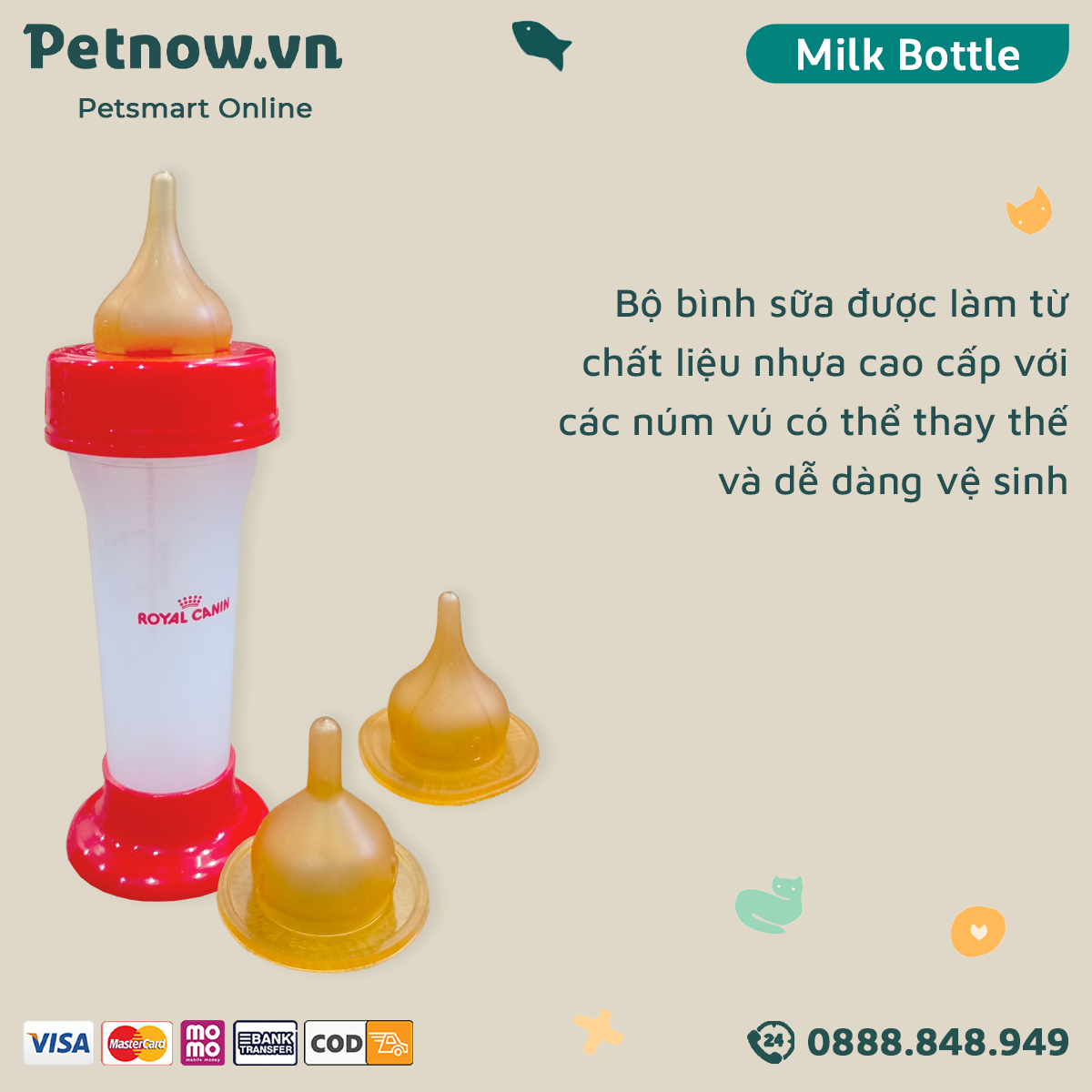 Bộ bình sữa Royal Canin Nursing Kit Canin - Dành cho mèo Petnow
