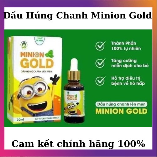 Combo 2 Dầu húng chanh lên men MINION GOLD 30mL - Hàng chính hãng chiết lạnh tự nhiên, hỗ trợ phòng ngừa ho khàn, sổ mũi nghẹt mũi ở trẻ