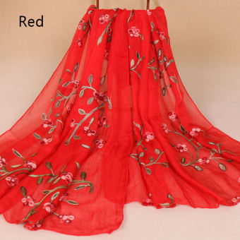 Iwmh Khăn Quấn Nữ Khăn Quàng Cổ Dài Bằng Voan Khăn Trùm Đầu Khăn Trùm Đầu Mùa Hè Khăn Trùm Đầu Thêu Hoa Cho Nữ Tóc