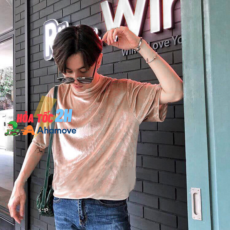 [HCM]Áo thun nhung nam nữ form rộng unisex - Màu Be - Lay Unisex