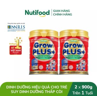 COMBO 2 HỘP Sữa Bột Grow PLUS+ SDD Và Thấp Còi 900g Đỏ.
