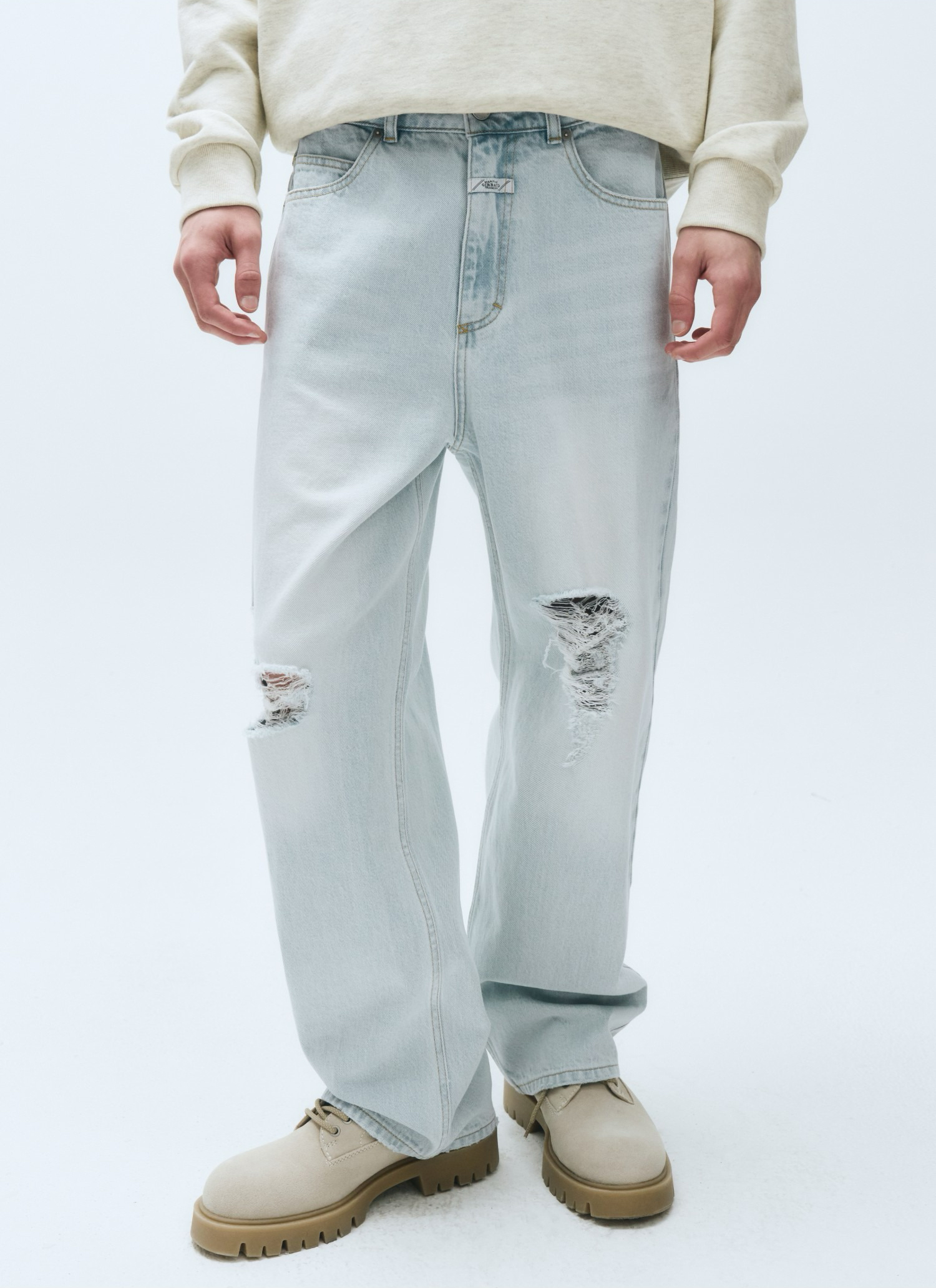 MARITHE FRANCOIS GIRBAUD M Damaged Washing Denim Pants - 2 Colors (2025 New) · v2