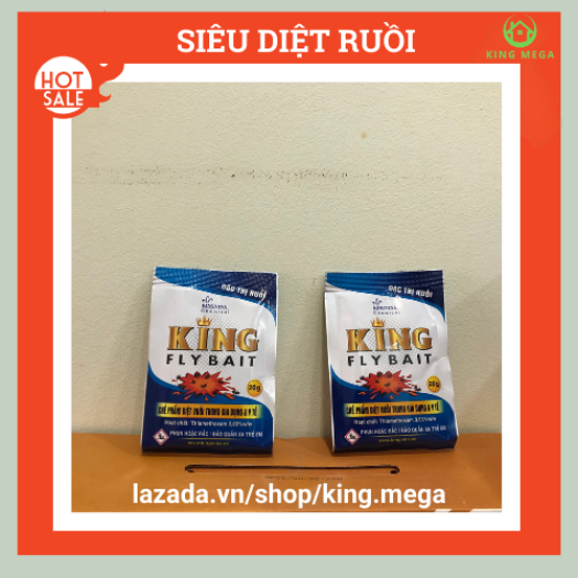 Thuốc diệt ruồi vàng, ruồi dấm, ruồi cánh bướm, ruồi cống  - hút mạnh diệt nhanh - An toàn tuyệt đối( Gói 20g Trắng xanh) - King Fly Bait