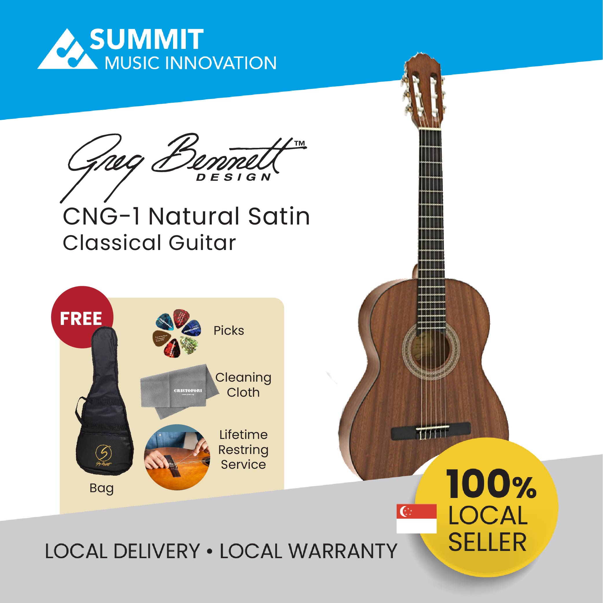 Greg Bennett GD-60N Acoustic Guitar 4/4 Size 41 Inch | Lazada