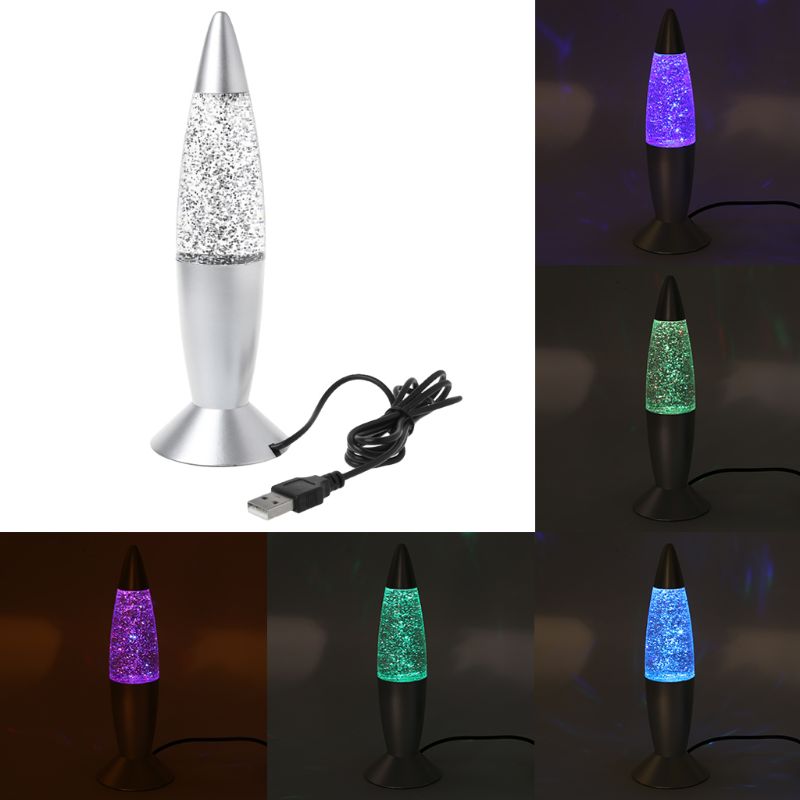 led glitter lava lamp