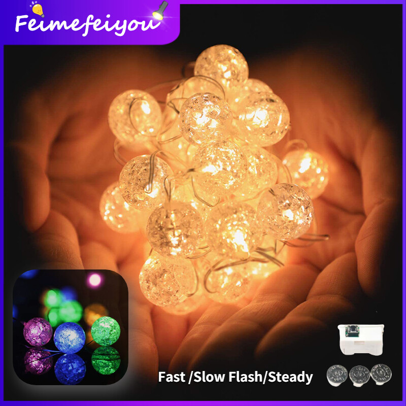 (Free Battery) 3M/2M/1M LED Light String Fairy Lights 3 Modes Copper Wire Lamp Indoor and Outdoor Decorative Light for Christmas Valentine Home Ramadan Birthday Decorations