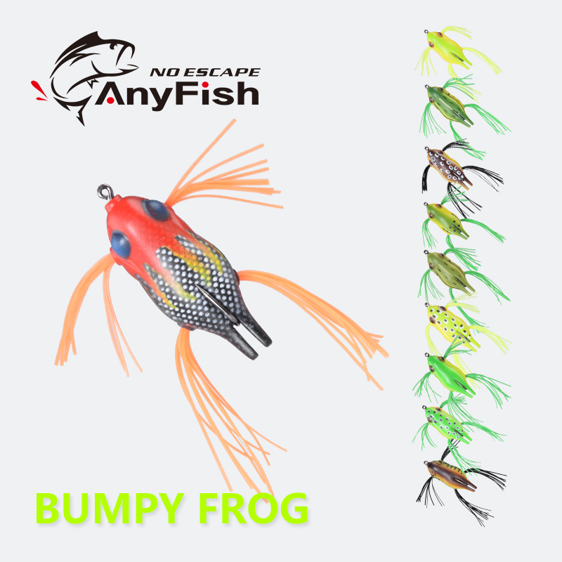 ANYFISH BUMPY FROG 4.5Cm 7.7G Câu Cá Thu Hút Móc Đơn Cá Đen Mồi Mềm Nhân Tạo Mồi Nhử Mồi Nổi Trên Mặt Nước Cá Lớn