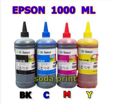 หมึกเติม EPSON 1000ml BK/C/M/Y คุณภาพสูง เกรดAสำหรับเติมเครื่องปริ้น EPSON ติดแทงค์ และเติมตลับหมึก - ยี่ห้อ Epson ราคา 299 บาท*ส่งฟรี