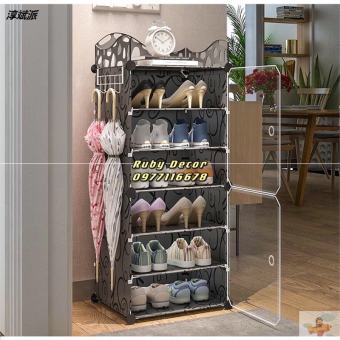 Tủ Giày- Kệ Giầy Nhựa Lắp Ghép 6 Ngăn Đựng Giày Dép (Để Được 12 Đôi)