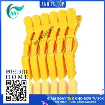 Bộ 6 Kẹp cá sấu chia tóc ( vàng )
