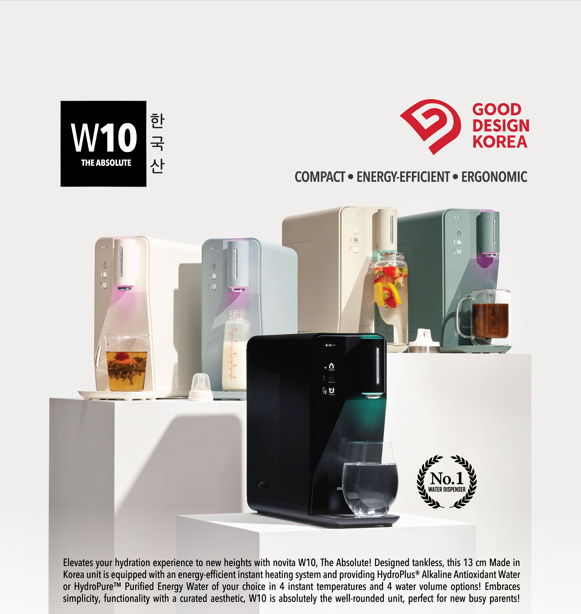 novita Instant Hot Water Dispenser W10, The Absolute, Tankless