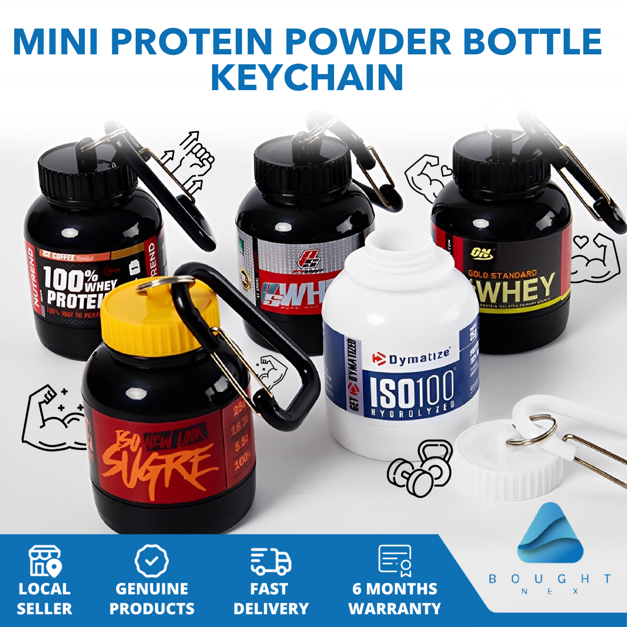 100 200ml Plastic Portable Mini Protein Powder Container Keychain - China Mini  Protein Powder Container, 100 200ml Supplement Bottle