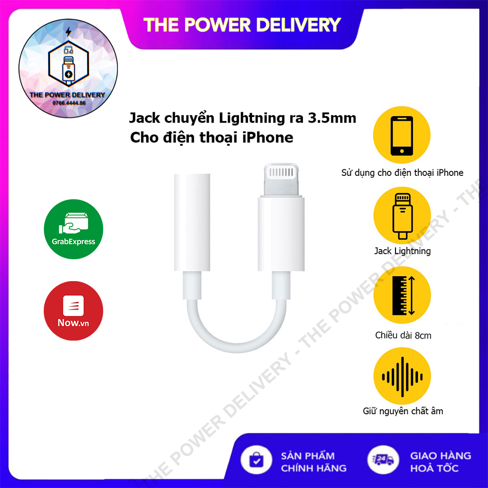 Jack chuyển đổi 1 cổng chuyển đổi chân sạc thành chân tai nghe 3.5mm lightning sang 3.5mm cho iphone có mic