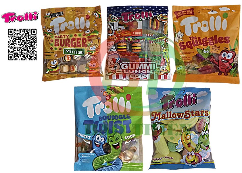 Kẹo dẻo trolli gói 77g tới 230g