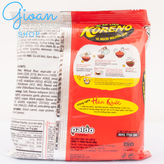 MÌ ĂN LIỀN KORENO ( THÙNG 30 GÓI ) MÌ CAY HÀN QUỐC