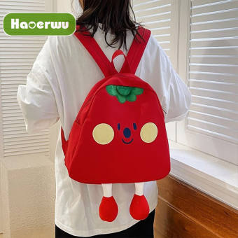 Haoerwu Túi Vải Bố hoạt hình dễ thương cặp đi học nhỏ nữ Nhật Bản Chic Ba Lô Túi đeo vai học sinh nhỏ