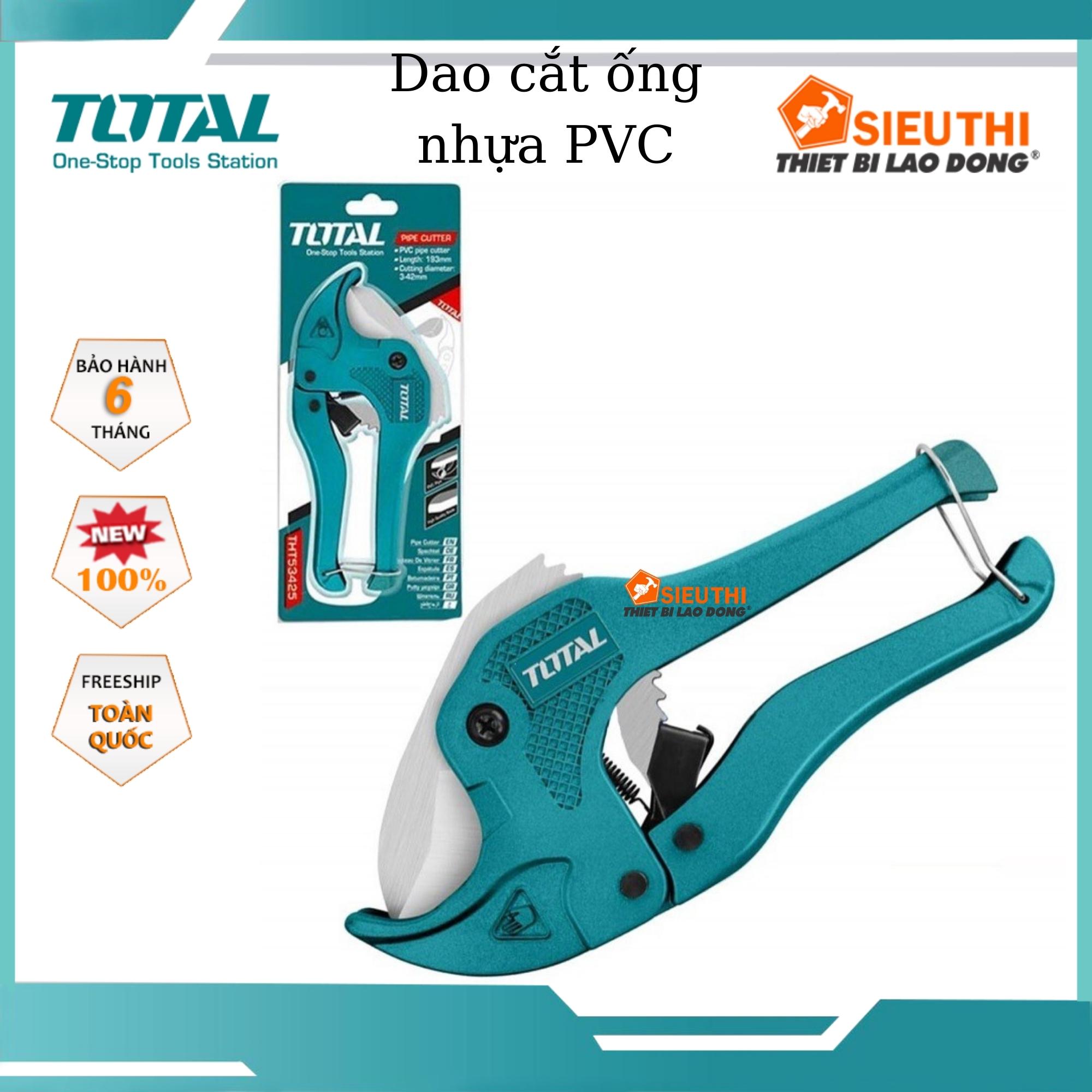 Dao cắt ống nhựa pvc total tht53425 | kéo cắt ống pvc chiều dài 193mm, đường kính cắt 3-42mm, thiết kế nhỏ gọn, trọng l