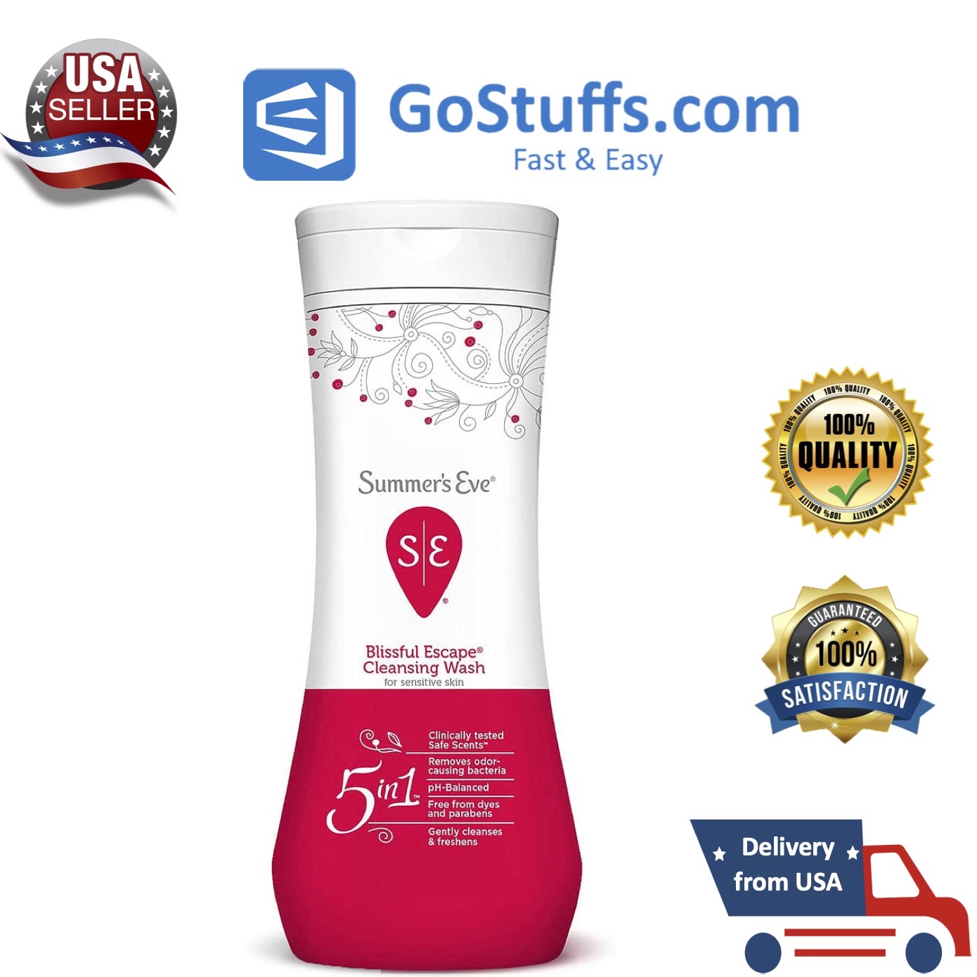 Dung dịch vệ sinh phụ nữ 445ml Summer's Eve Cleansing Wash Blissful Escape Gynecologist Tested