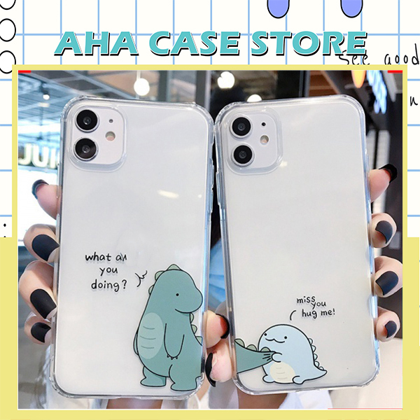 Ốp lưng Iphone trong chống ố - Cặp đôi khủng long - Ốp lưng 6/6plus/6s/6splus/7/7plus/8/8plus/x/xr/xs/11/12/13/pro/max