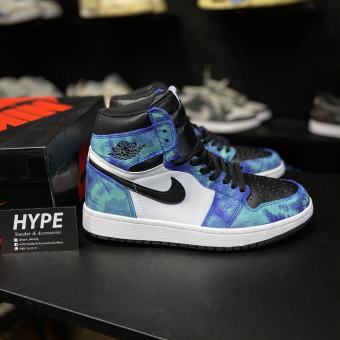 Giày sneaker Jordan 1 High Tie Dye - Xanh loang đầy đủ BOX + BILL thích hợp đi học đi chơi làm giày nhóm...
