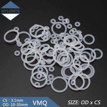 20Pcs Đường Kính Ngoài OD 10Mm-35Mm Độ Dày CS 3.1Mm Durable VMQ Silicone Cao Su Niêm Phong O-Ring Thay Thế Trắng Con Dấu O Nhẫn Vòng Đệm Máy Giặt