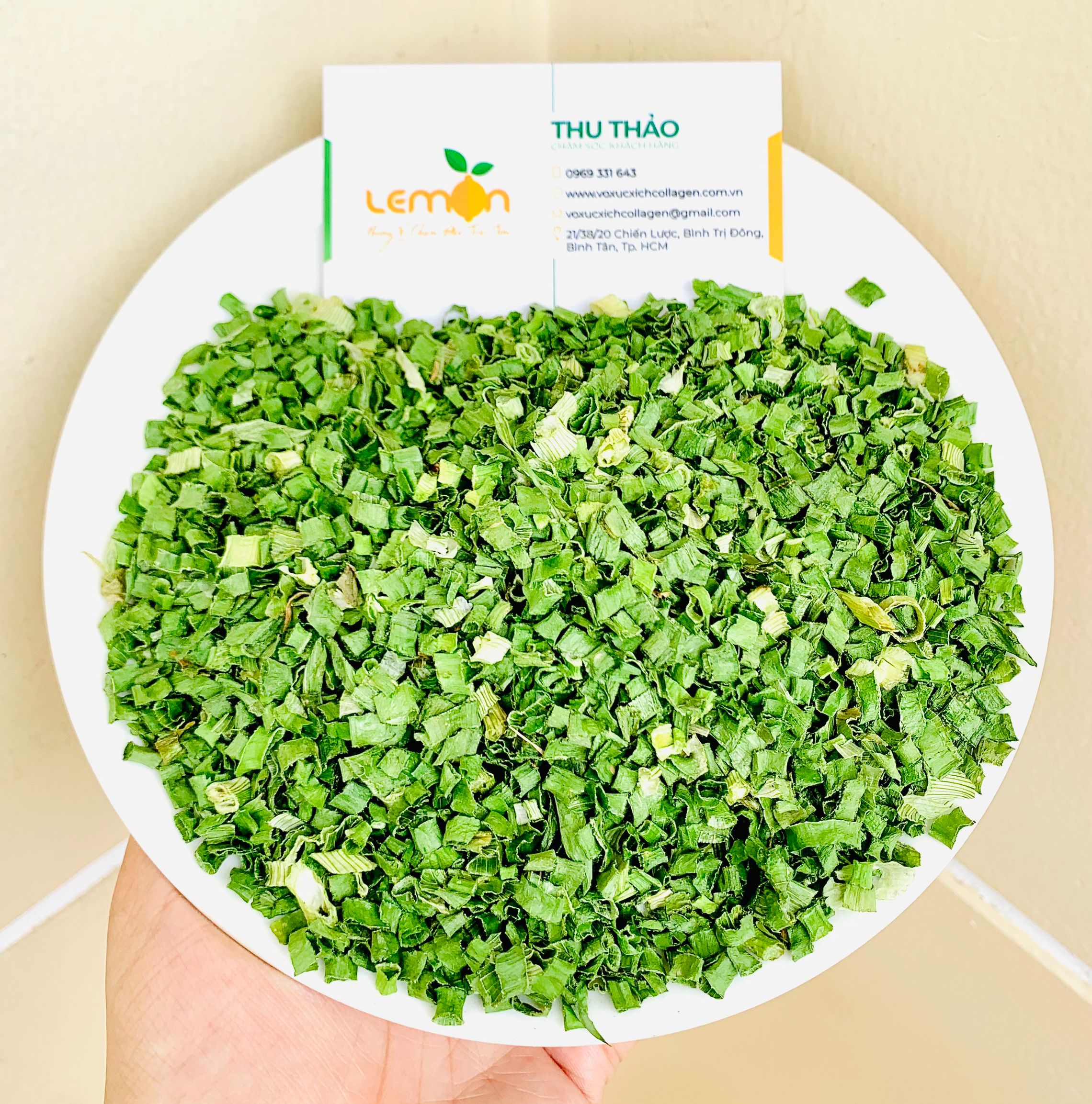 Hành lá sấy khô cắt 3mm - Tạo mùi vị thơm ngon đặc trưng, màu sắc đẹp cho món ăn