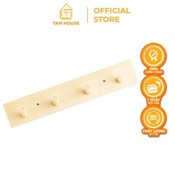 [VOUCHER FREESHIP 50K] Móc treo quần áo gỗ TÂM HOUSE gắn tường thanh treo đồ đa năng gỗ tự nhiên  (LOẠI TO) MTD001