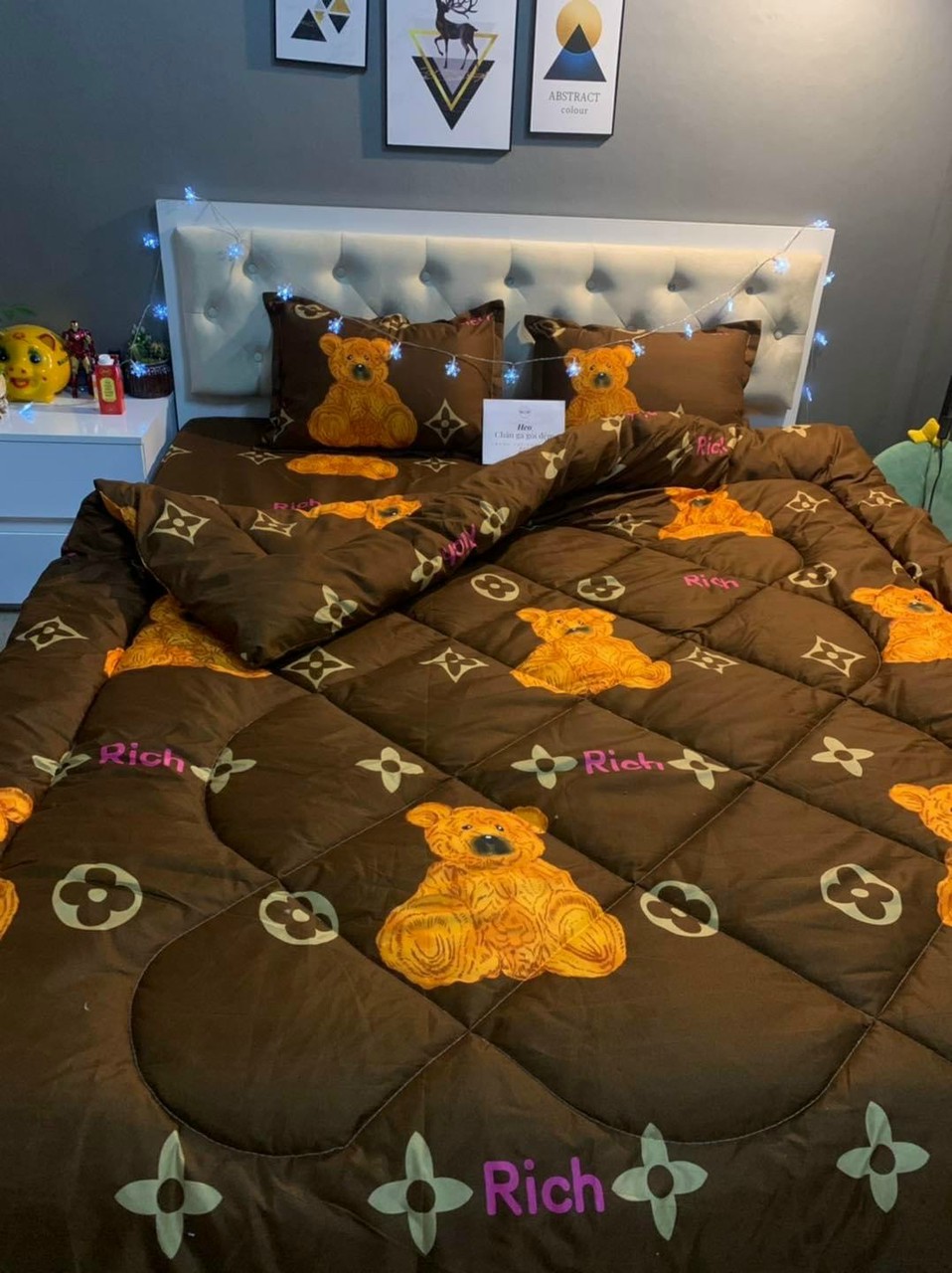 Bộ chăn ga cotton hàn quốc 5 món