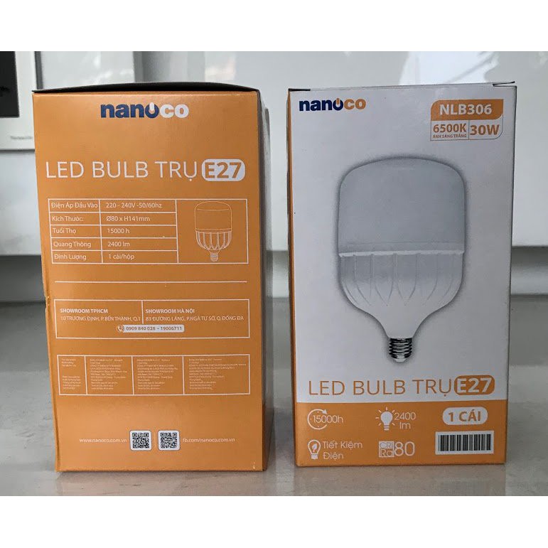 [hcm[ bóng đèn led bulb trụ e27 nanoco
