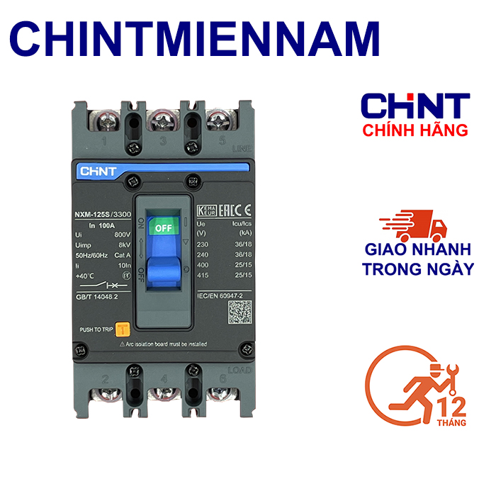 Aptomat khối nxm chint mccb 3p-50a-63a-80a-100a-125a