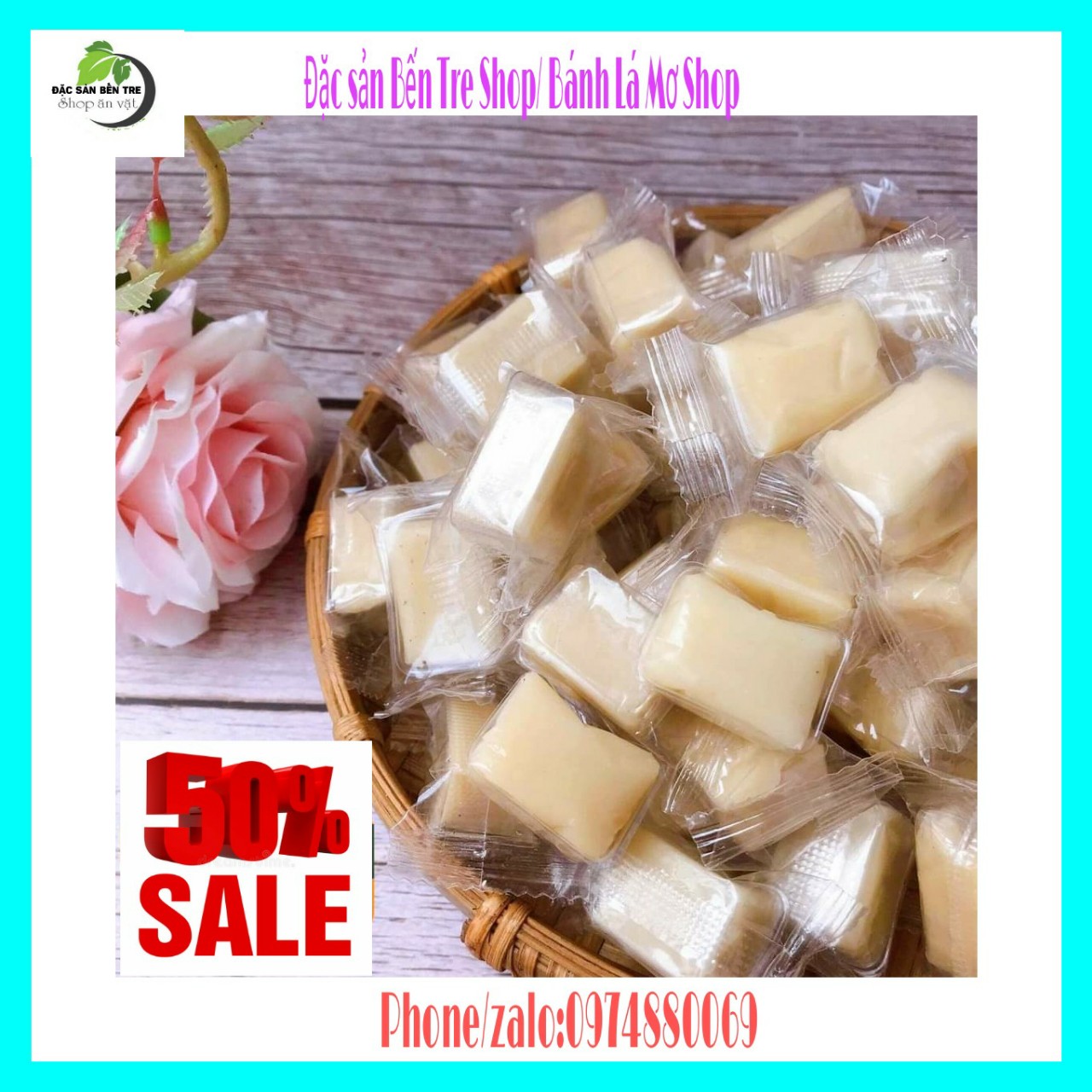 1kg kẹo dừa sáp truyền thống bến tre- đặc sản bến tre shop