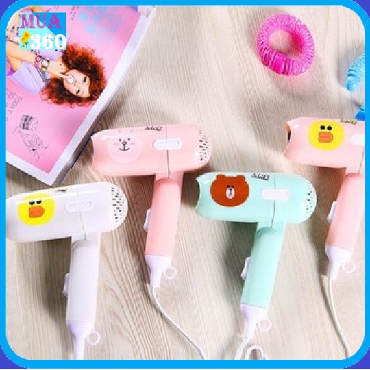 Máy sấy tóc mini hình thú gấp gọn cực đáng yêu - 2 chế độ sấy tiện dụng đa năng